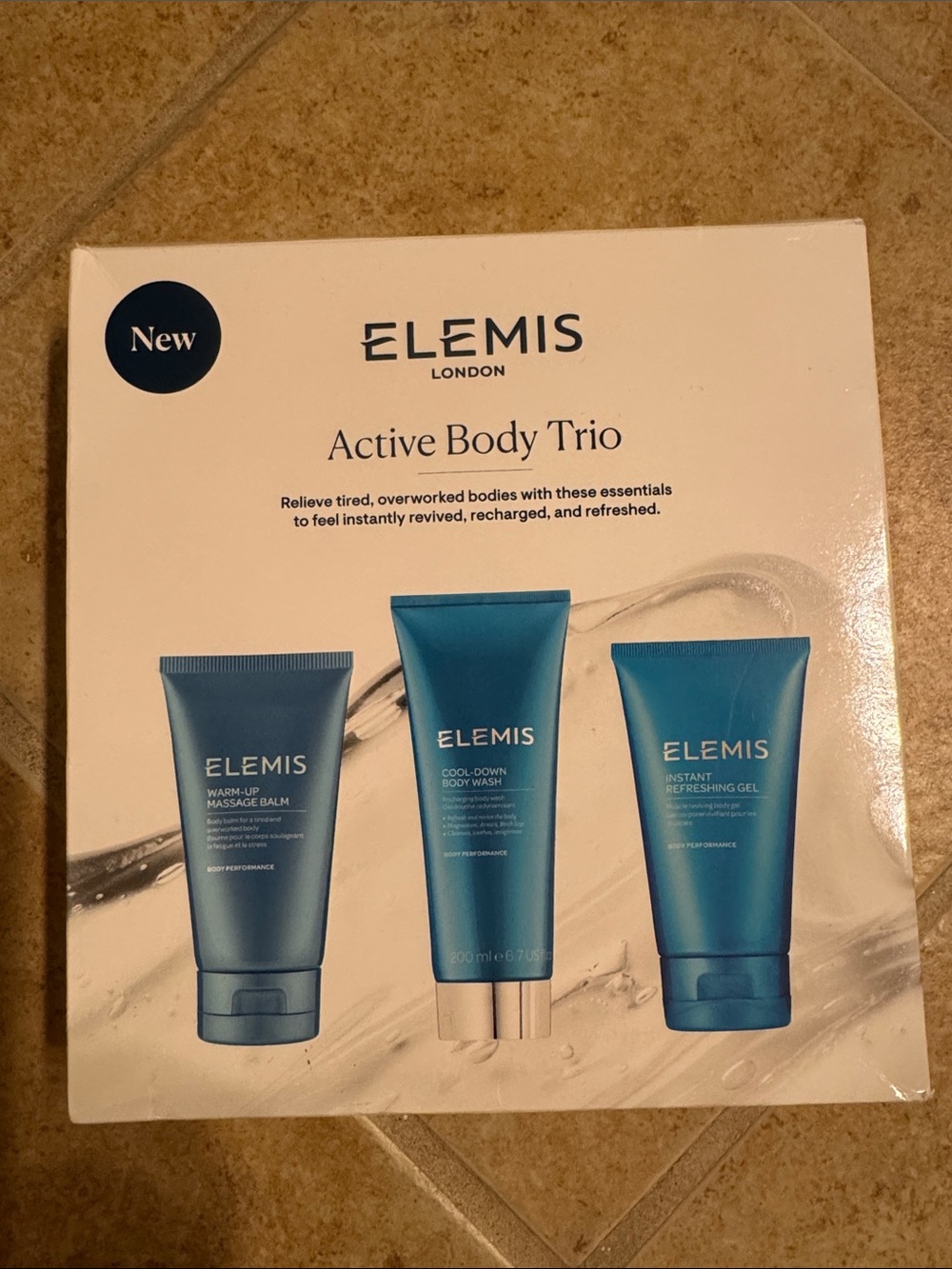 ELEMIS Active Body Trio - Blue Packaging Set nwt